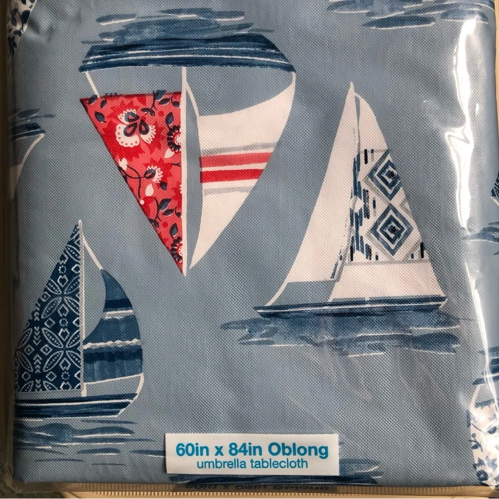 New, in original packaging, set of 3 outdoor vinyl umbrella tablecloths - Picture 7 of 7
